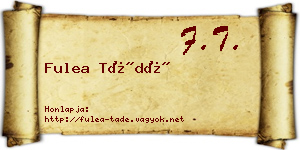 Fulea Tádé névjegykártya